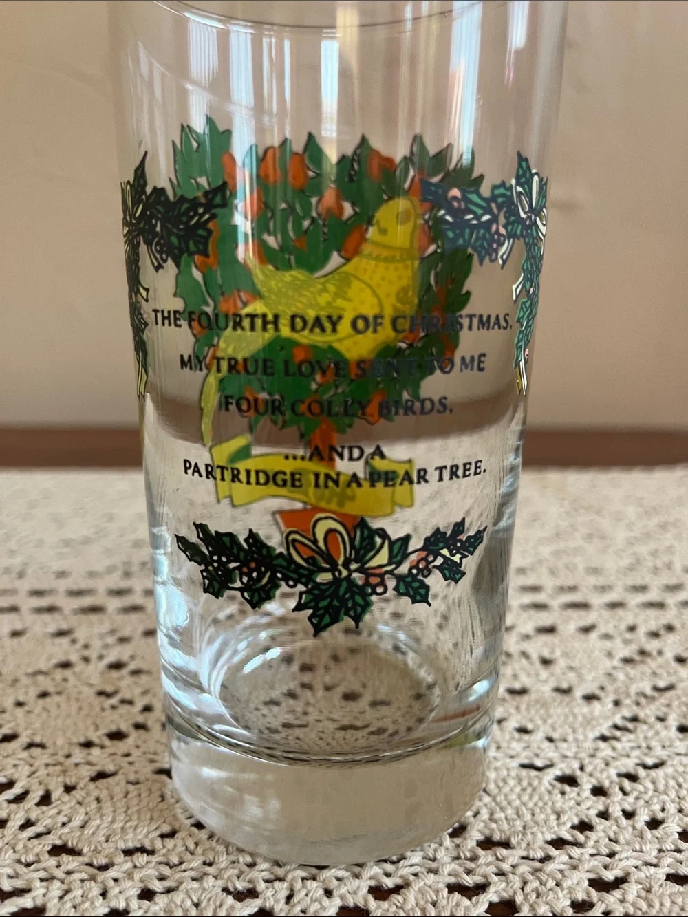 Set of 11 Decorative Holiday Glass Tumblers - Colorful Botanical Designs